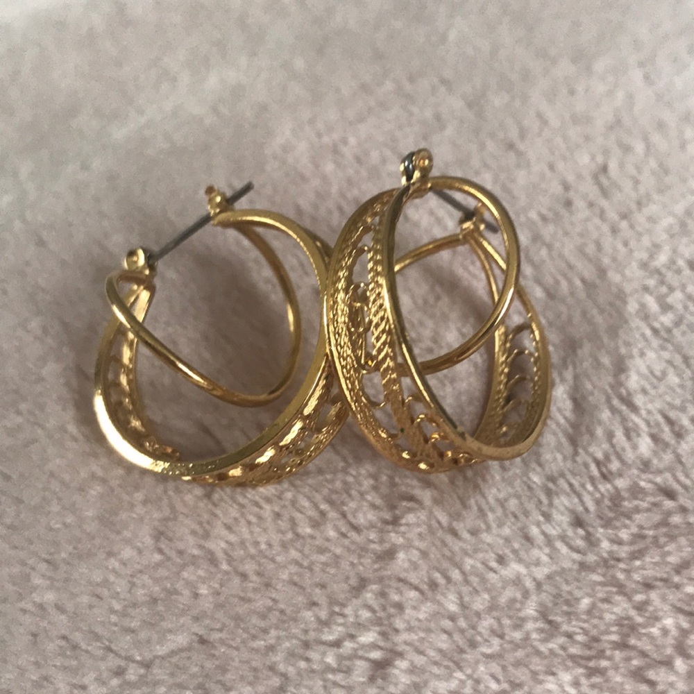 Beautiful Gold Hooped Earrings